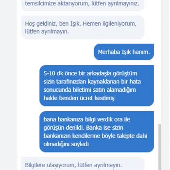 Obilet Bilet Ücreti İadesi Yapılmadı Müşteri Hizmetleri Tutarsız Bilgi Veriyor