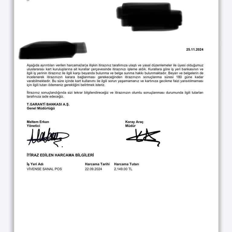 Aylarca Teslim Edilmeyen Sipariş Ve İade Sorunu: Vivense Ve Garanti Bankası'ndan Çözüm Bekliyorum