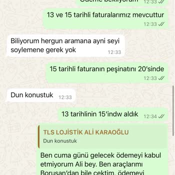 Ödeme Yapılmadı, Telefona Cevap Verilmiyor: Tls Lojistik Mağduriyeti