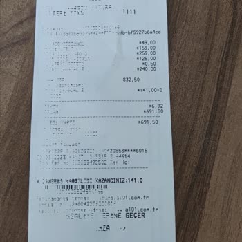 A101 Marketten Aldığım Fiş Okunaksız Ve Ürün Fiyatlarında Belirsizlik