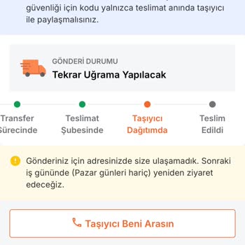 Evde Olmama Rağmen Teslimat Yapılamadı Ve Müşteri Hizmetlerine Ulaşılamıyor