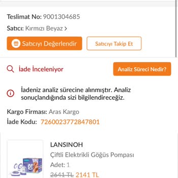 Aldığım Göğüs Pompası Çalışmadı Ve Garanti Sürecinde Mağdur Edildim