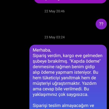 Kapıda Ödeme Seçeneği Sunulmasına Rağmen Ürün Teslim Edilmedi Ve İletişimsizlik Yaşadım