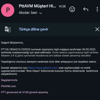 Acil Siparişim Günlerce Bekletildi Sonunda İptal Edildi Param Da 10 Gün Tutuldu