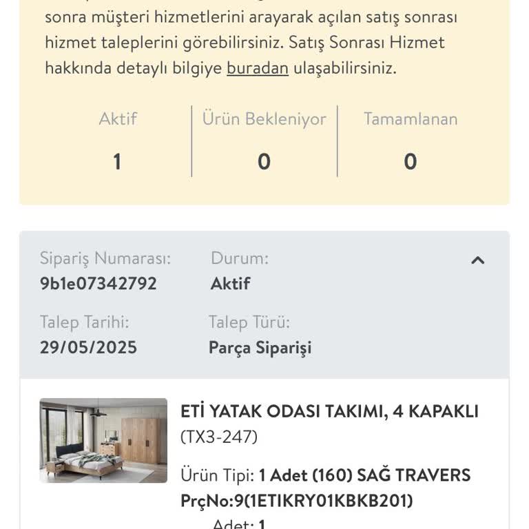 Vivense'den Aldığım Yatak Odası Takımında Kalitesiz Malzeme Ve Yetersiz Destek