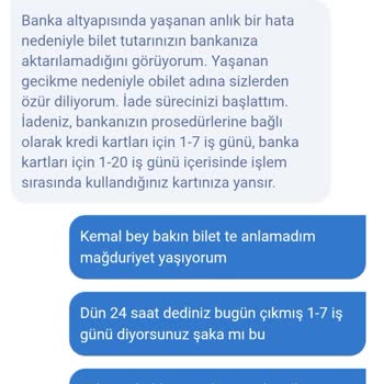 Bilet Alımında Yaşanan Sorun Ve Ücret İadesinde Gecikme