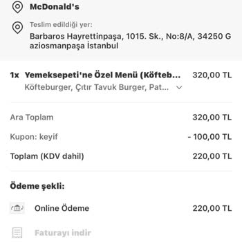 Teslimat Sorunu Ve Müşteri Hizmetlerinde İlgisizlik: McDonald's Siparişim Mahvoldu