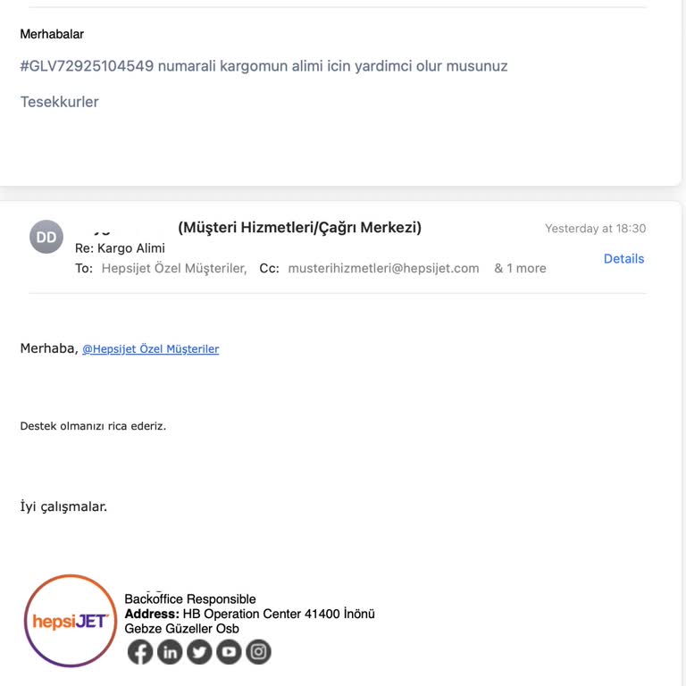Hepsijet'ten Kargo Alımı Ve Müşteri Desteği Konusunda Ciddi İlgisizlik