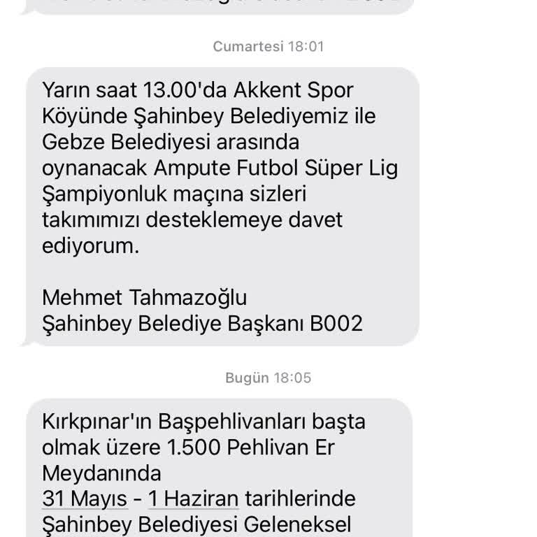 Şahinbey Belediyesinin Israrlı Mesajları Ve İlgisiz Müşteri Hizmeti