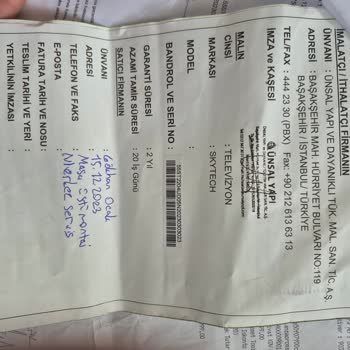 Skytech TV'de Tekrarlayan Arıza Ve Yetersiz Servis Hizmeti