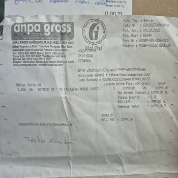 Skytech TV'de Tekrarlayan Arıza Ve Yetersiz Servis Hizmeti