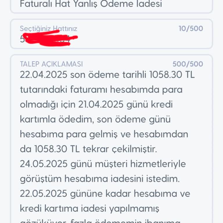 Turkcell Fatura Çift Ödeme Ve Geciken Para İadesi Sorunu