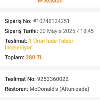 Siparişimde Yanlış Ürün Ve Başka Restorandan Gelen Yemek Şaşkınlığı