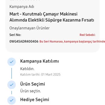 Kampanya Şartlarını Sağlamama Rağmen Hediye Süpürgeyi Alamıyorum