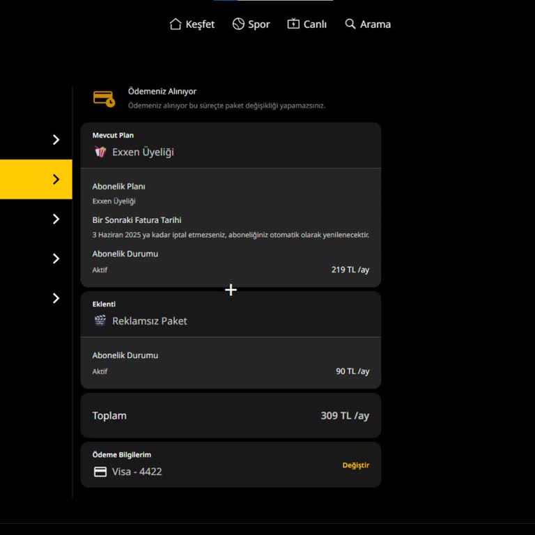Exxen Abonelik İptali İçin Buton Bulunamıyor