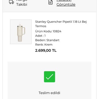 Sipariş Ettiğim Termos Yerine Farklı Ürün Ve Fiyat Farkı Mağduriyeti