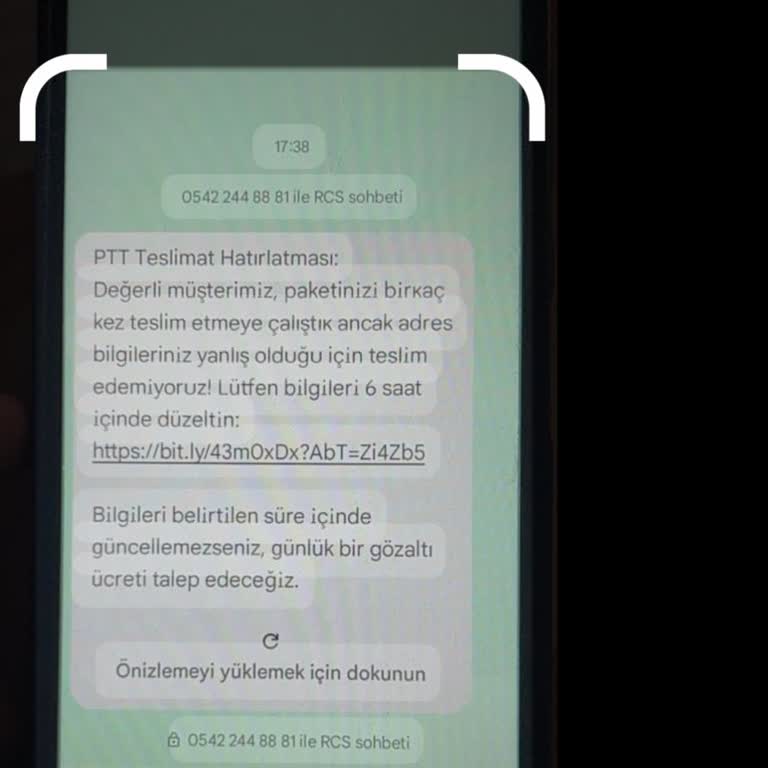 PTT Kargo Adıyla Gelen Sahte Mesaj Mağduriyeti Yaşadım