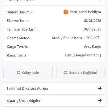 İptal Edilen Siparişlerin Ücret İadesi Ve İletişim Sorunu