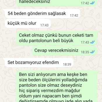 Aldığım Takım Elbise Ölçülerime Uymadı, İletişim Kurulamıyor