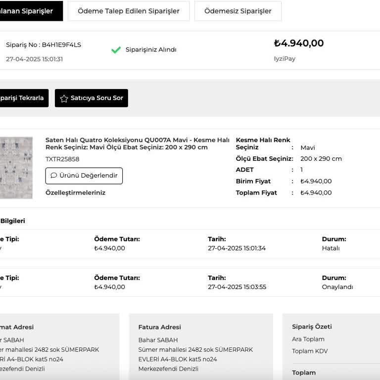 Siparişimle İlgili Hiçbir Aksiyon Alınmadı, Destek Taleplerim Cevapsız Kaldı
