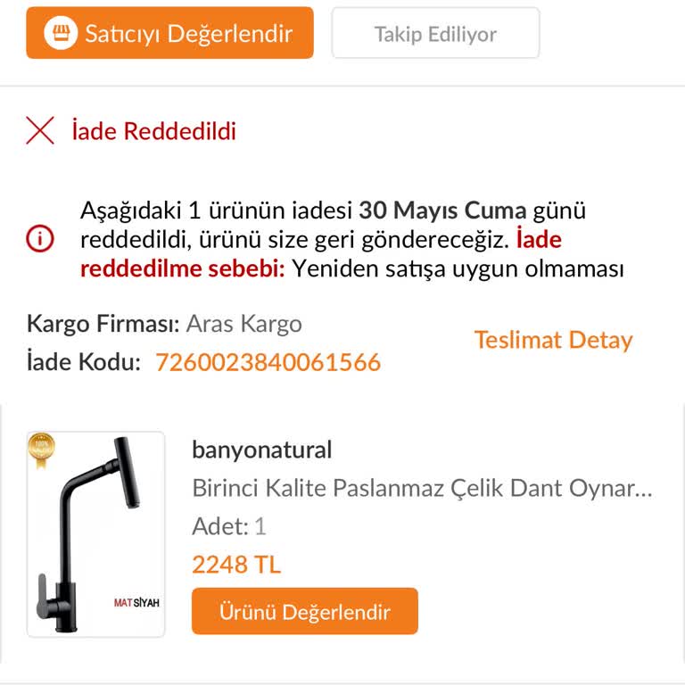 Kusurlu Ürün Ve İade Sürecinde Yaşanan Sorunlar