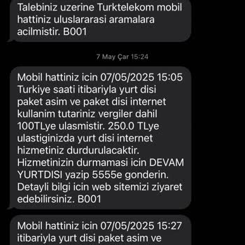 Yurt Dışı Kullanım Paketinin Geç Aktif Edilmesi Nedeniyle Oluşan Mağduriyet