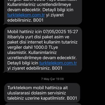 Yurt Dışı Kullanım Paketinin Geç Aktif Edilmesi Nedeniyle Oluşan Mağduriyet
