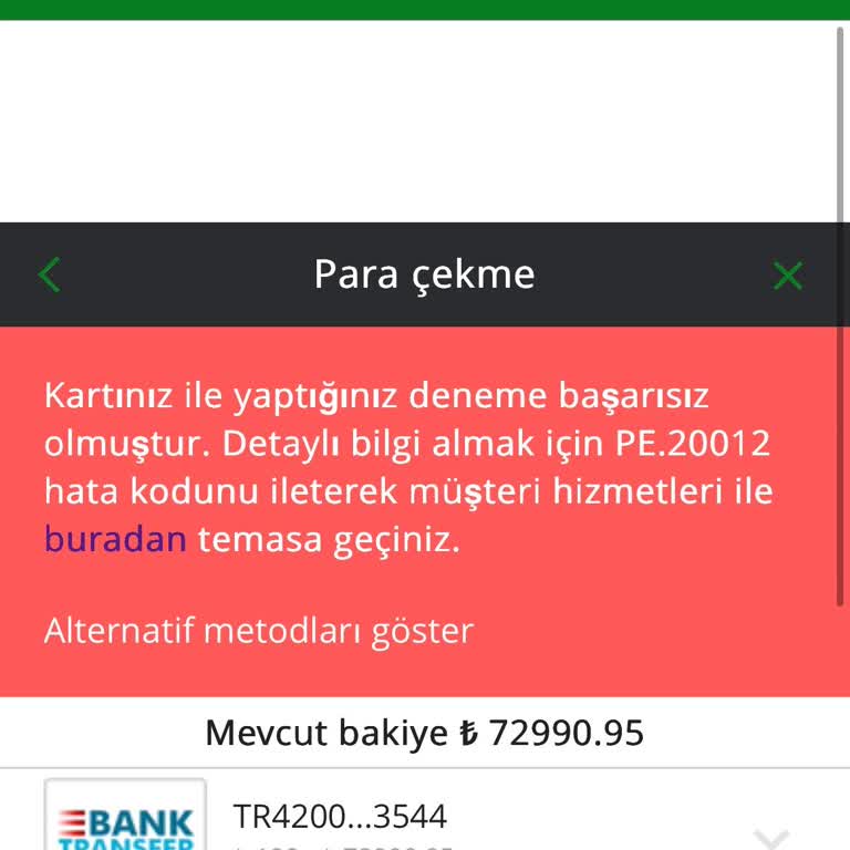 Para Çekim Taleplerim Sürekli Reddediliyor, Çözüm Bulamıyorum