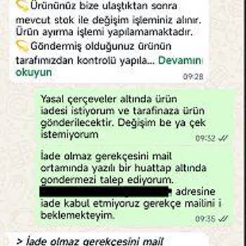 İade Talebim Özel Tasarım Gerekçesiyle Reddedildi, Müşteri Hizmeti Yetersiz