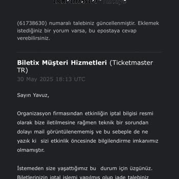 Biletix'ten Son Anda Bildirilen Etkinlik İptali Ve Mağduriyet