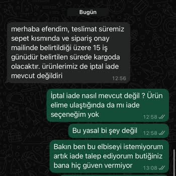 Teslim Edilmeyen Elbise İçin İptal Ve İade Hakkı Engelleniyor