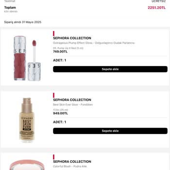 Sipariş İptali İçin Destek Alamıyorum