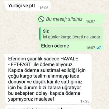 Eftalia Butik'ten Sipariş Verdim, Ürünlerim Gönderilmedi Ve Param İade Edilmiyor