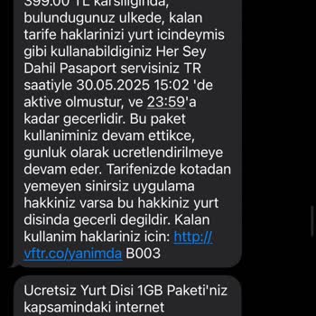 Yurt Dışı Paket Kullanımında Beklenmeyen Fatura Artışı