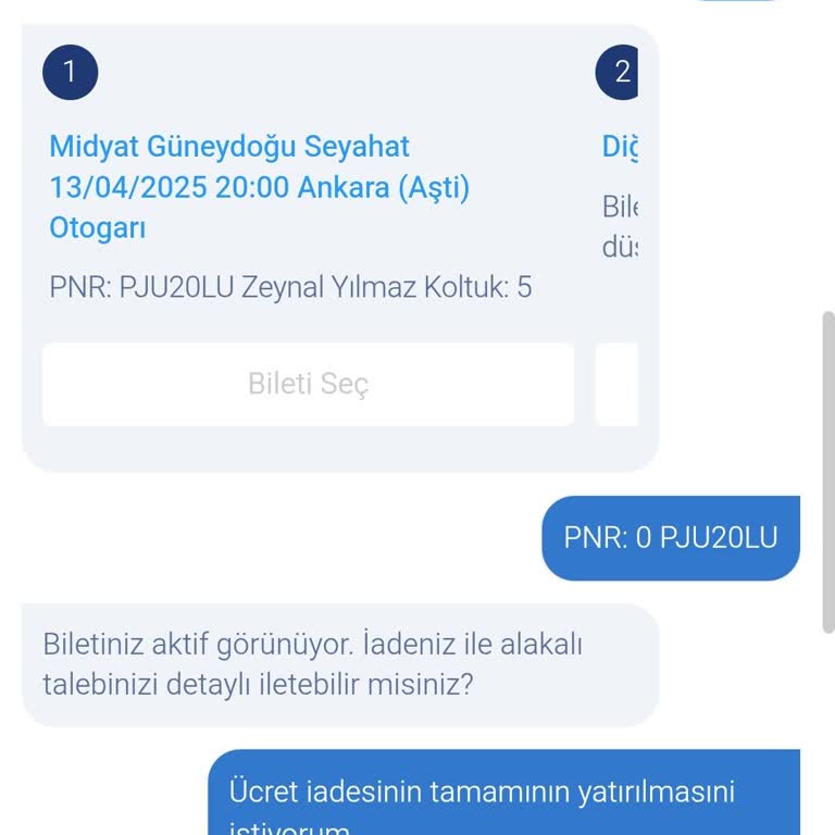 Bilet İptalinde Eksik İade Ve Belirtilmeyen Şartlar Nedeniyle Mağduriyet