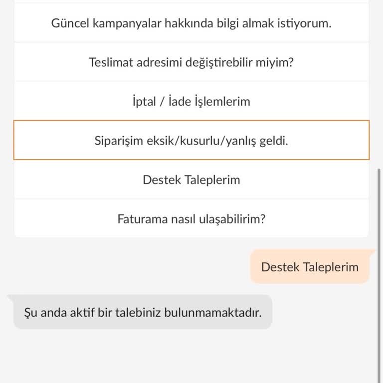 Teslim Edilmemiş Sipariş İçin Yetersiz Destek Ve Güven Sorunu