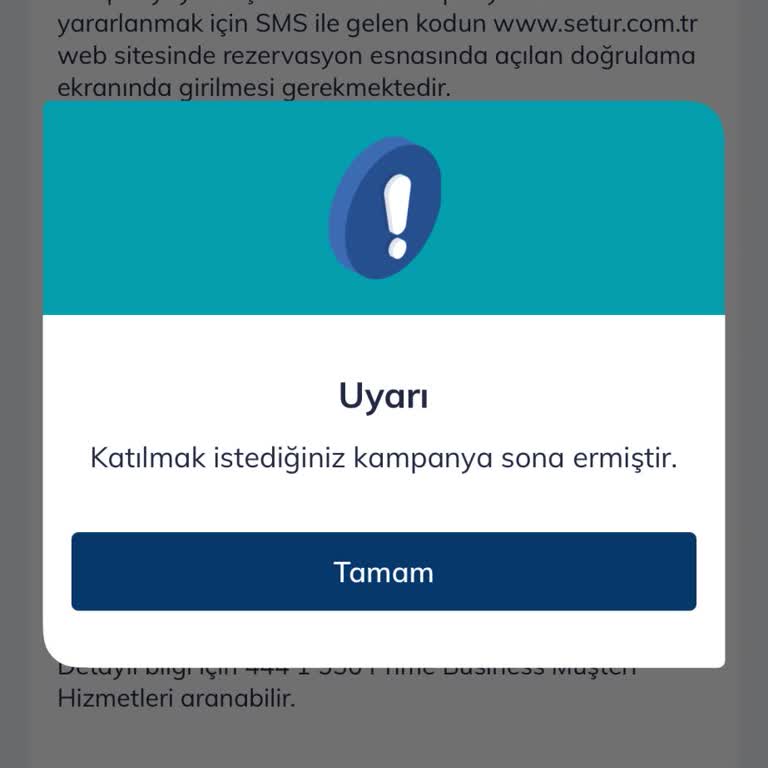 Setur Yaz Kampanyası Uygulamada Var Ama Şifre Alınamıyor