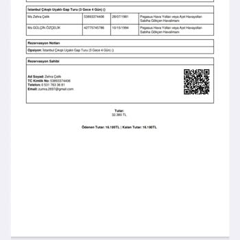 GAP Turu Rezervasyonum İptal Edildi, Ücret İadesi Yapılmıyor