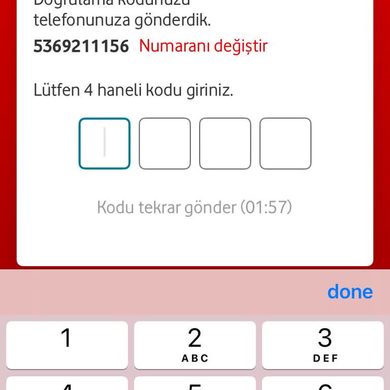Vodafone Yanımda Girişte Doğrulama Kodu Sorunu Yaşıyorum