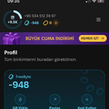 Freebyte Puanıyla Alınan İnternet Paketi Hattıma Tanımlanmadı