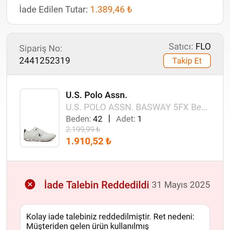 2 Haftada Açılan Ayakkabı Ve İade Reddi Mağduriyeti