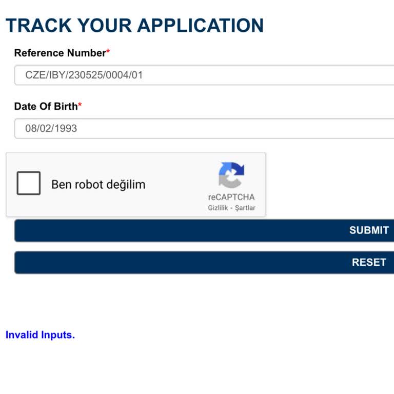 Vize Başvuru Durumu Takip Edilemiyor: Referans Numarası Geçersiz Uyarısı