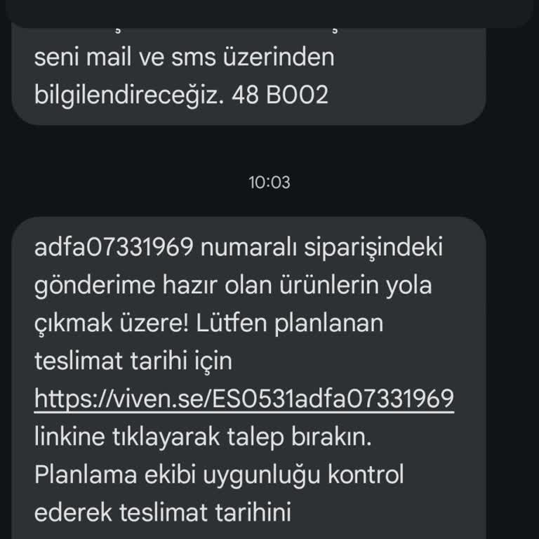 Vivense Alışverişi Sonrası Sahte Mesajlar Ve Güvenlik Endişesi