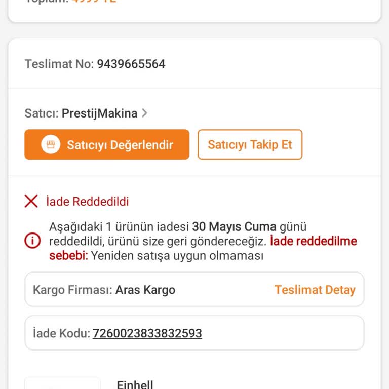 İade Talebim Yalan Beyanla Reddedildi