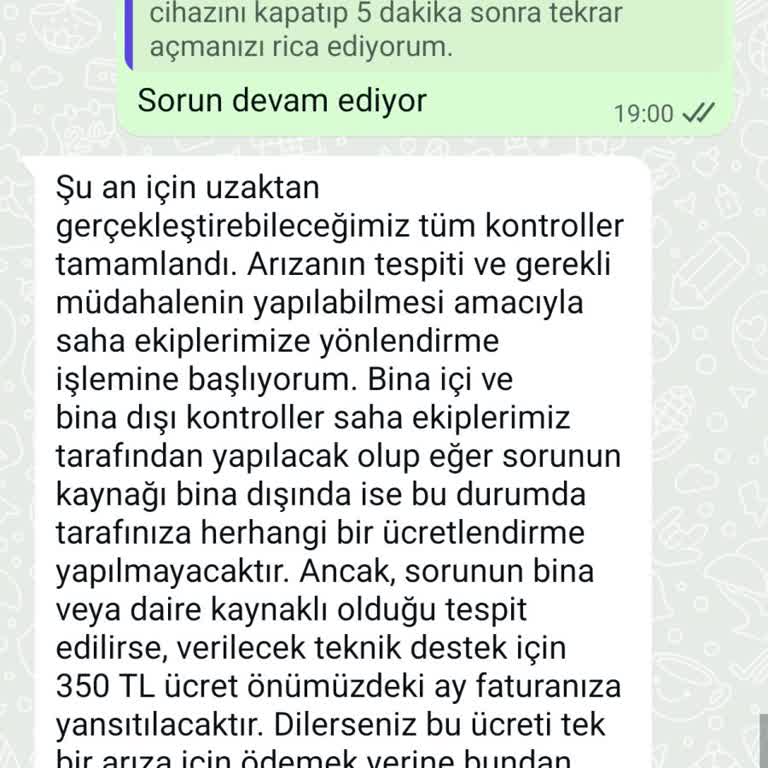 Düzeltilemeyen Fatura Ve Hizmet Sorunlarıyla Mağduriyet Yaşıyorum