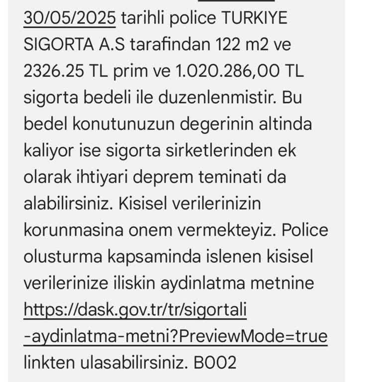 Bilgim Dışında DASK Poliçesi Düzenlenmesi Ve Onay Alınmaması