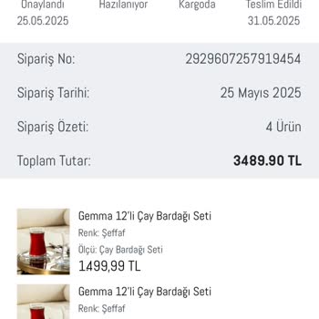 Kırık Gelen Yemek Takımı İçin Parça Değişimi Talebim Reddedildi