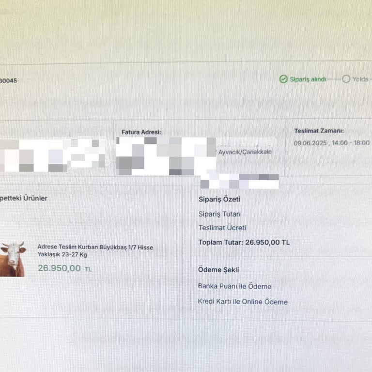 Kurban Teslimatında Parçalama Seçeneği Ve Sipariş Değişikliği Sorunu