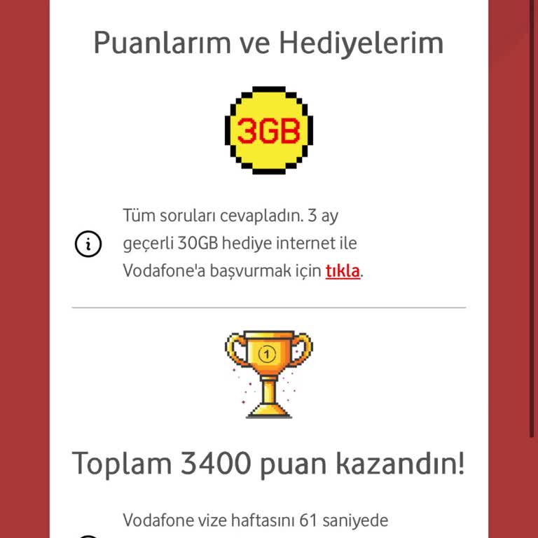 Vodafone Test Kampanyasında Kazanılan İnternet Tanımlanmadı