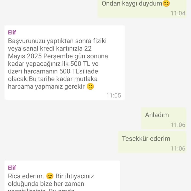 Kredi Kartı Nakit İadesi Söz Verildiği Halde Yapılmadı